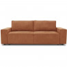 Canapé convertible 3 places JOSH - Tissu Loft Terracotta - Coffre de rangement - L 197 x P 117 x H 65 cm