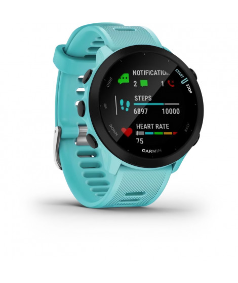 Montre connectée sport - GARMIN - Forerunner 55 - Aqua (Vert d'eau)