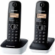Panasonic KX-TG1612FRW Duo Téléphone Sans Fil Sans Répondeur Noir Blanc