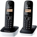 Panasonic KX-TG1612FRW Duo Téléphone Sans Fil Sans Répondeur Noir Blanc