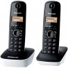Panasonic KX-TG1612FRW Duo Téléphone Sans Fil Sans Répondeur Noir Blanc