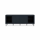 Meuble TV CARACAS - 2 portes + 2 portes vitrées - Décor Bleu navy - L180 x H68 x P40 cm