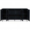 Buffet salle a manger CARACAS - Décor bleu navy - 2 portes vitrées + 2 portes - L180 x H90 x P40 cm