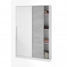 Armoire TOP - Décor blanc artik et blanc vehlo - 2 Portes coulissantes - L200 x H120 x P50 cm