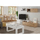 Ensemble meuble TV réversible JULIA - Mélaminé blanc et chene - 2 Portes abattantes - L194 x P57 x H109 cm