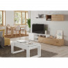 Ensemble meuble TV réversible JULIA - Mélaminé blanc et chene - 2 Portes abattantes - L194 x P57 x H109 cm