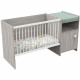 Lit combiné BABY PRICE UP 120x60 cm - Evolutif en 90x190 - Avec porte - Décor chene silex