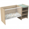 Lit combiné BABY PRICE UP 120x60 cm - Evolutif en 90x190 - Avec étageres - Décor chene doré