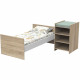 Lit combiné BABY PRICE UP 120x60 cm - Evolutif en 90x190 - Avec étageres - Décor chene doré