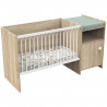 Lit combiné BABY PRICE UP 120x60 cm - Evolutif en 90x190 - Avec porte - Décor chene doré