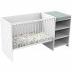 Lit combiné BABY PRICE FIRST 120x60 cm - Evolutif en 90x190 cm - Avec étagere - Décor blanc