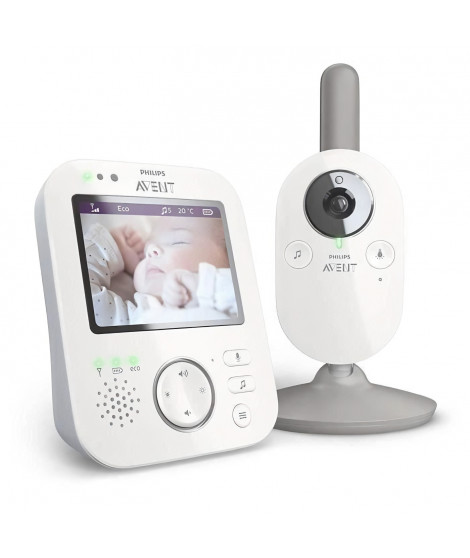 PHILIPS AVENT SCD843/26 Babyphone vidéo - Technologie A-FHSS - Ecran 3.5 - Fonction Répondre a bébé