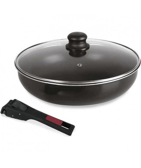 SITRAM Sauteuse Agile - Aluminium anti-adhésif - Ø 28 cm - Noir - Tous feux dont induction