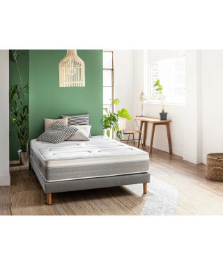 SOMDREAM DREAMCOMFORT Matelas 180x200 cm + Sommier - 1178 ressorts ensachés - 7 zones - Tres Ferme - 27 cm - 100% Français