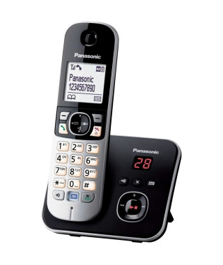 Téléphone sans fil avec répondeur Panasonic KX-TG6821 - écran large et touches rétro-éclairées - noir