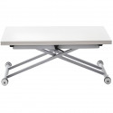 Table basse Extensible - Blanc - Relevable - 100 x 57/114 x 40/75 cm - DANNY