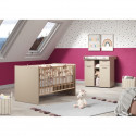 Chambre bébé Duo : Lit 70 x 140 cm + Commode a langer CLEVER - Cappuccino - TREND TEAM