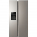 HAIER HSR3918FIMP - Réfrigérateur américain 515L (337+178) - No Frost Multiflow - L90,8cm xH177,5cm - Gris platinium