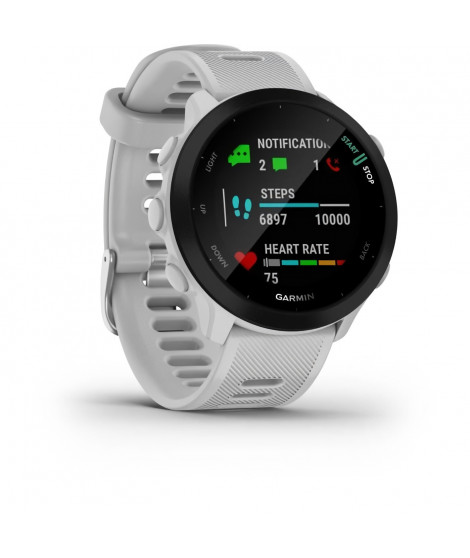 Montre connectée sport - GARMIN - Forerunner 55 - Whitestone (Blanc)