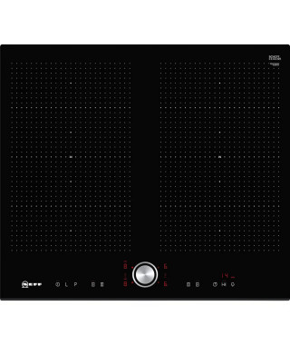 Table de cuisson induction NEFF - 2 zones flexInduction - 7400 W max - Revetement verre - Noir - L59,2 x P 52,2 cm - T56FT60X0