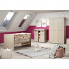 Chambre bébé Trio : Lit 70 x 140 cm + Armoire + Commode a langer CLEVER - Cappuccino - TREND TEAM