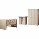 Chambre bébé Trio : Lit 70 x 140 cm + Armoire + Commode a langer CLEVER - Cappuccino - TREND TEAM