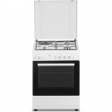 Cuisiniere mixte CONTINENTAL EDISON CECM60FCW - 3 feux gaz + 1 électrique - L59,8 x P61 xH83 cm - Blanc