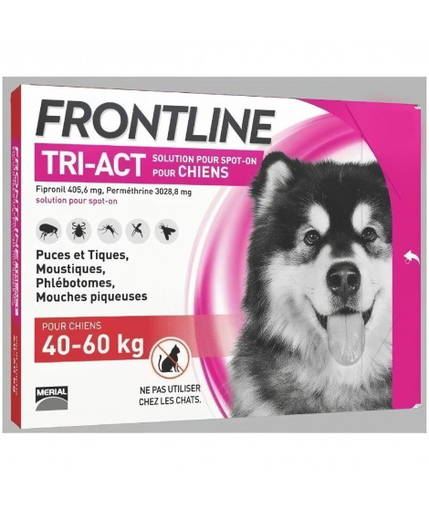 FRONTLINE 3 pipettes Tri-Act - Pour chien de 40 a 60 kg
