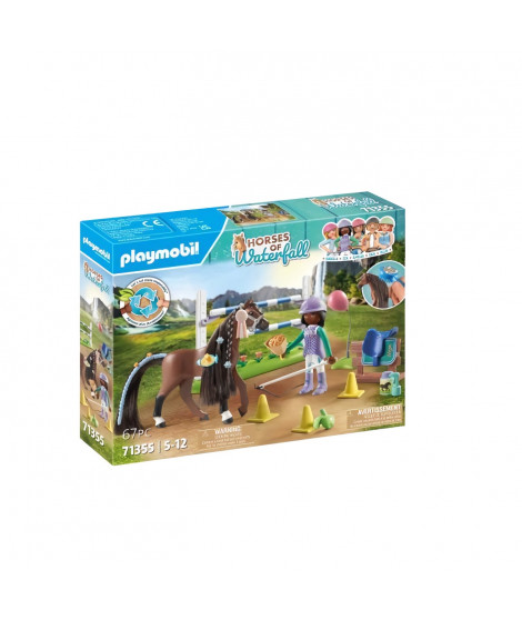 PLAYMOBIL 71355 Zoe & Blaze avec parcours d'obstacles - Horses of Waterfall - Avec des obstacles modulables - Des 5 ans