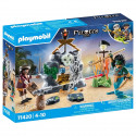 PLAYMOBIL 71420 Pirate avec trésor - Pirates - Avec un pirate, un monstre homme serpent, un trésor et un canon - Des 4 ans