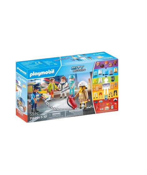 PLAYMOBIL 71400 My Figures : Héros du quotidien - City Action - Crée tes personnages interchangeables - Des 5 ans