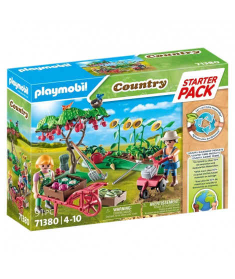 PLAYMOBIL 71380 Starter Pack Jardin potager - Country - Avec deux personnages et de nombreux accessoires - Des 4 ans