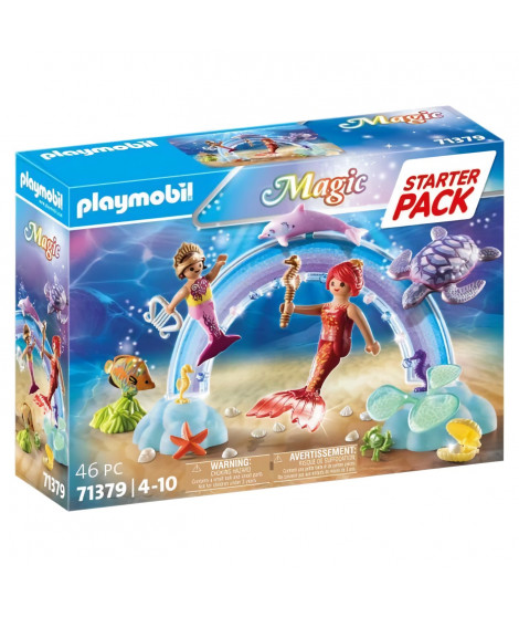 PLAYMOBIL 71379 Starter Pack Sirenes et arc-en-ciel - Magic - Découvre la vie sous-marine des sirenes - Des 4 ans