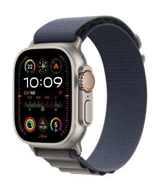 Apple Watch Ultra 2 GPS + Cellular- 49mm - Boîtier Titanium - Bracelet Blue Alpine Loop - Medium