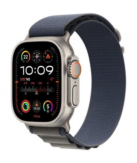 Apple Watch Ultra 2 GPS + Cellular- 49mm - Boîtier Titanium - Bracelet Blue Alpine Loop - Medium