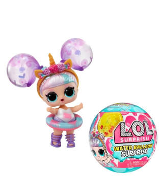 L.O.L. Surprise Water Balloon - Mini poupée 7,5cm - Coiffure ballon d'eau avec paillettes - 3 paires de ballons incluses