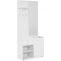 Buffet salle a manger IMAGE - Décor blanc - 1 porte + 1 tiroir - L85 x H195 x P37 cm