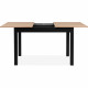 Table extensible Coburg - Décor chene artisan et noir - Allonge de 40 cm - L120/160 x H76,5 x P70 cm