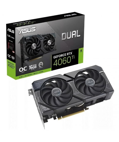 ASUS - Carte Graphique - Dual GeForce RTX 4060 Ti OC Edition 16GB GDDR6