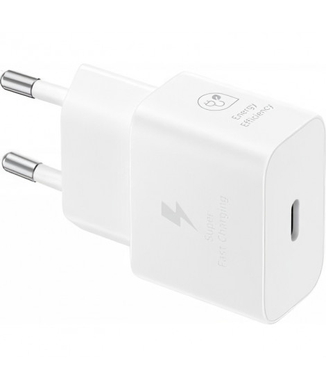 SAMSUNG Chargeur secteur RAPIDE 25W USB C sans câble blanc