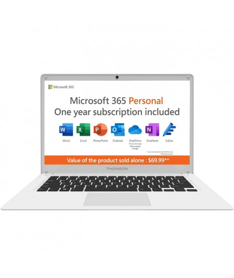 PC portable - THOMSON - N14C4WH128 CLASSIC NOTEBOOK - 14 HD 1366x768 - Intel Celeron - RAM 4Go -  ROM 128Go - Win 10