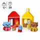 LEGO 10414 DUPLO My First Mes Rituels Quotidiens - Le Repas et le Coucher, Jouet Social, 4 Figurines Animales