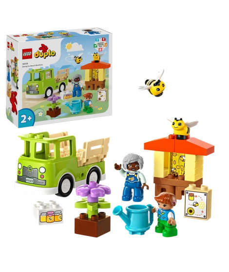 LEGO 10419 DUPLO Ma Ville Prendre Soin des Abeilles et des Ruches, Jouet Éducatif pour Enfants, 2 Figurines d'Abeilles