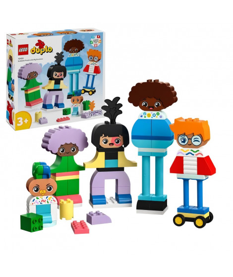 LEGO 10423 DUPLO Ma Ville Personnages a Construire aux Différentes Émotions, Jouet avec 71 Briques avec 5 Personnages