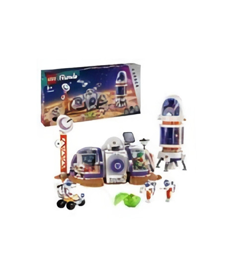 LEGO 42605 Friends La Station Spatiale Martienne et la Fusée, Jouet sur l'Espace avec Navette et 4 Figurines d'Astronautes