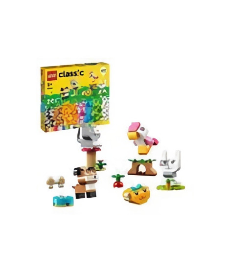 LEGO 11034 Classic Les Animaux de Compagnie Créatifs, Jouet avec Animaux, Modele Chien, Chat, Lapin, Hamster et Oiseau