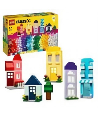 LEGO 11035 Classic Les Maisons Créatives, Jouet pour Garçons et Filles Des 4 Ans, Briques de Construction