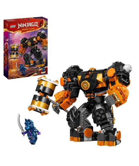 LEGO 71806 NINJAGO Le Robot Élémentaire de la Terre de Cole, Jouet avec 2 Personnages dont une Minifigurine Cole, Cadeau Ninja