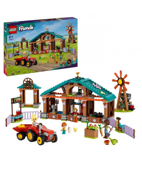 LEGO 42617 Friends Le Refuge des Animaux de la Ferme, Jouet de Ferme avec 3 Figurines et 5 Animaux, plus un Tracteur