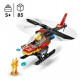 LEGO 60411 City L'Hélicoptere de Secours des Pompiers, Jouet avec Minifigurines de Pilote Pompier, Cadeau pour Enfants